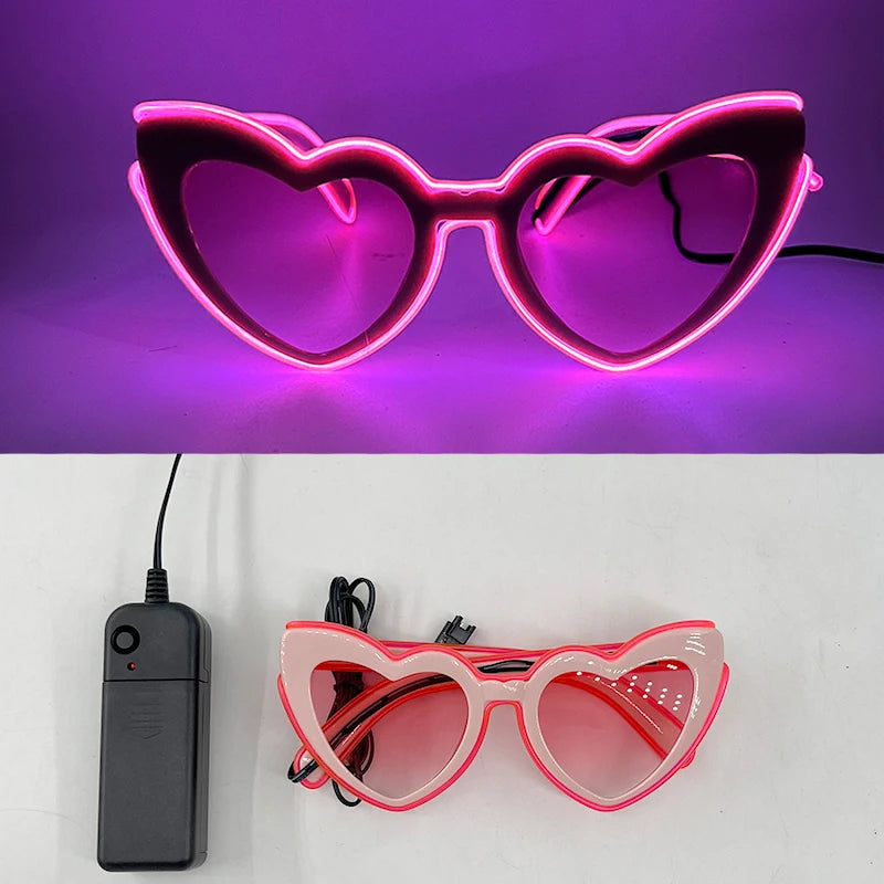 Rave Bar Glowing Glasses With Light Neon Party Decor LED Sunglasses For Men Women Birthday Luminous Glasses Festival Supplies