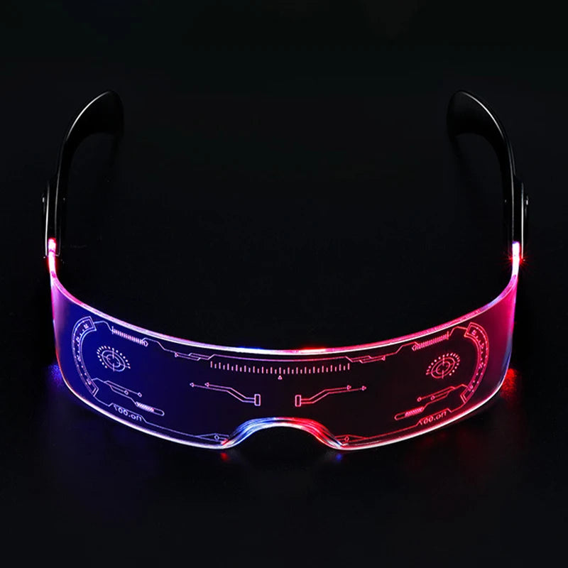 Hot LED Luminous Glasses Neon Light Up Visor Eyeglasses Bar Party Glasses For Halloween Christmas Festival Glow Party Decoration