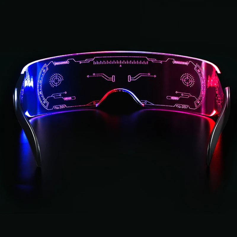 Hot LED Luminous Glasses Neon Light Up Visor Eyeglasses Bar Party Glasses For Halloween Christmas Festival Glow Party Decoration