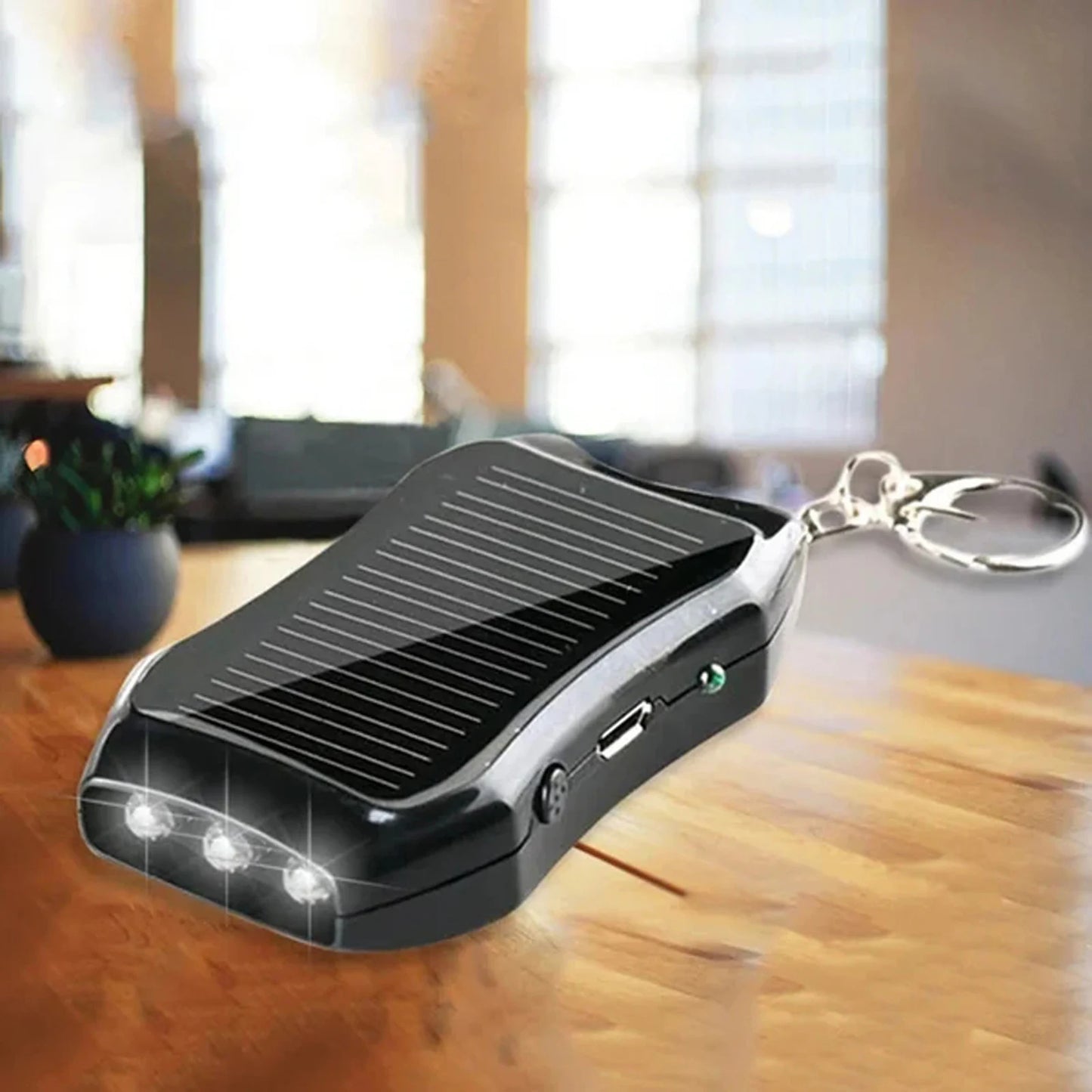 Portable Solar Power Bank Charger With Mini Flashlight Keychain Outdoor Camping USB Ports External Chargers Portable Powerbank