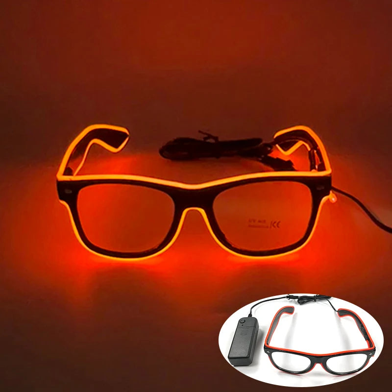 Rave Bar Glowing Glasses With Light Neon Party Decor LED Sunglasses For Men Women Birthday Luminous Glasses Festival Supplies