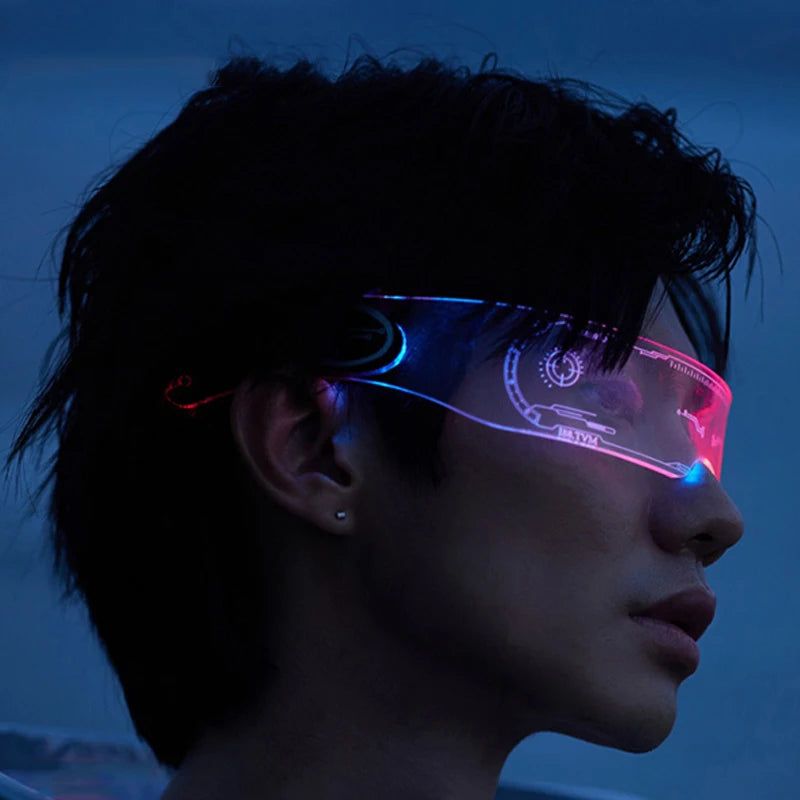 Hot LED Luminous Glasses Neon Light Up Visor Eyeglasses Bar Party Glasses For Halloween Christmas Festival Glow Party Decoration