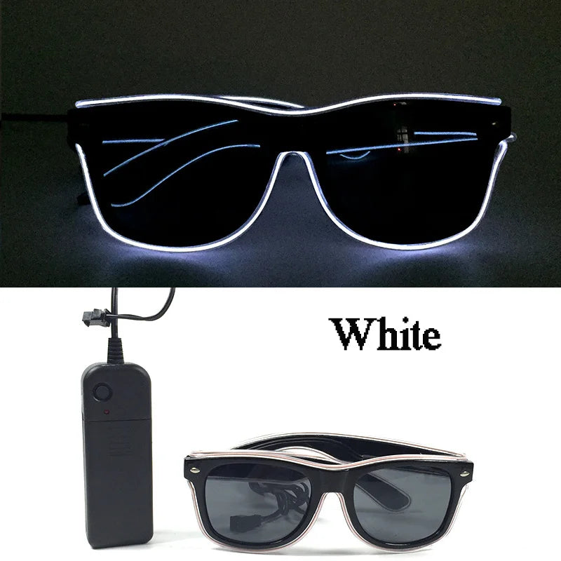 Rave Bar Glowing Glasses With Light Neon Party Decor LED Sunglasses For Men Women Birthday Luminous Glasses Festival Supplies
