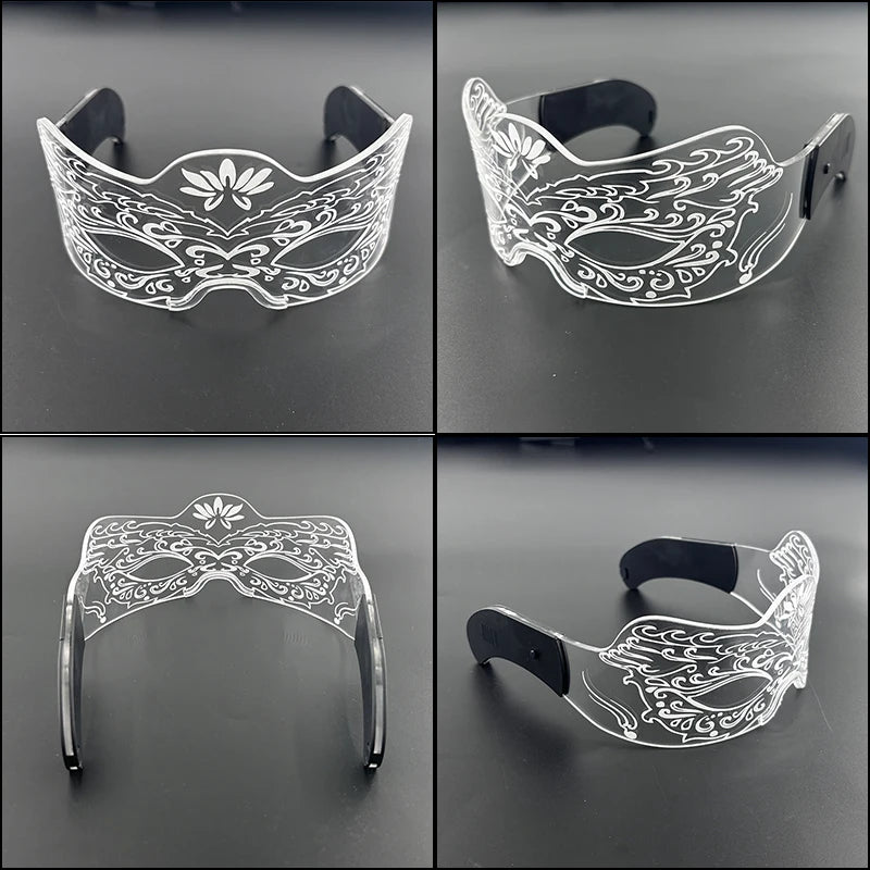 Hot LED Luminous Glasses Neon Light Up Visor Eyeglasses Bar Party Glasses For Halloween Christmas Festival Glow Party Decoration