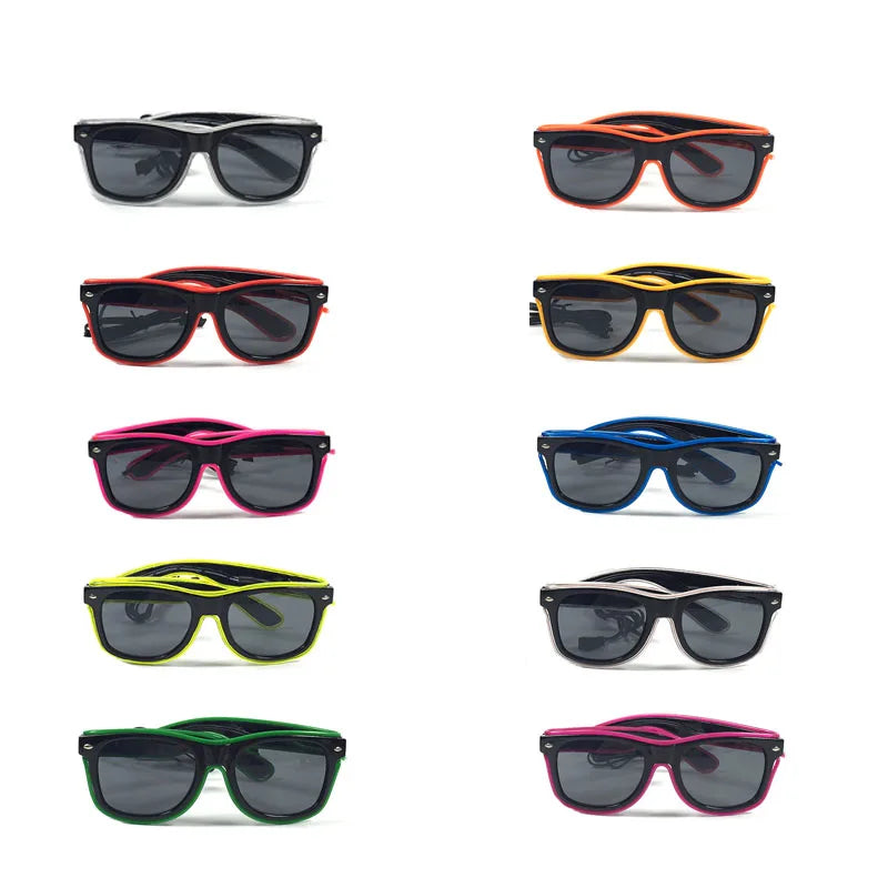 Rave Bar Glowing Glasses With Light Neon Party Decor LED Sunglasses For Men Women Birthday Luminous Glasses Festival Supplies