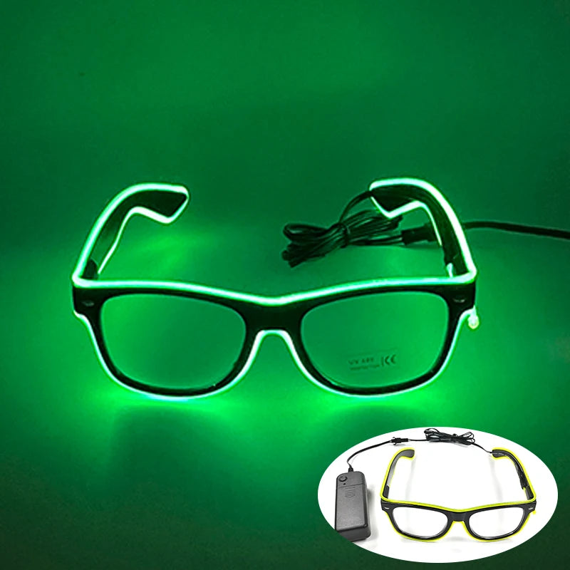 Rave Bar Glowing Glasses With Light Neon Party Decor LED Sunglasses For Men Women Birthday Luminous Glasses Festival Supplies