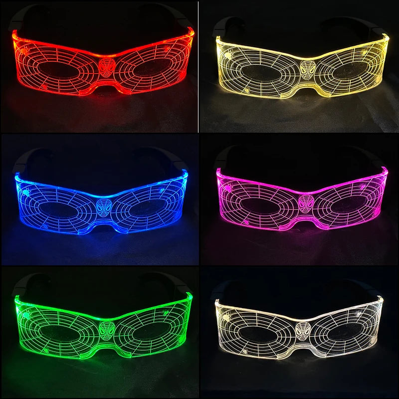 Hot LED Luminous Glasses Neon Light Up Visor Eyeglasses Bar Party Glasses For Halloween Christmas Festival Glow Party Decoration