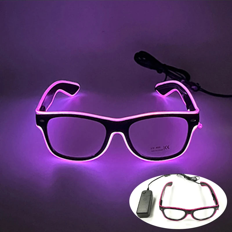 Rave Bar Glowing Glasses With Light Neon Party Decor LED Sunglasses For Men Women Birthday Luminous Glasses Festival Supplies