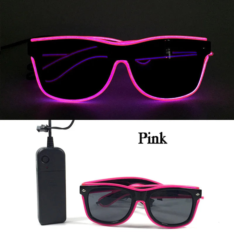 Rave Bar Glowing Glasses With Light Neon Party Decor LED Sunglasses For Men Women Birthday Luminous Glasses Festival Supplies
