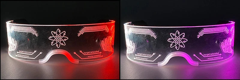 Hot LED Luminous Glasses Neon Light Up Visor Eyeglasses Bar Party Glasses For Halloween Christmas Festival Glow Party Decoration