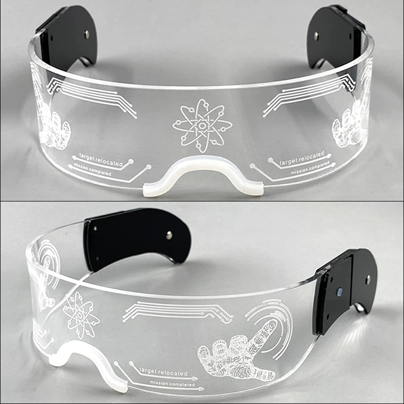 Hot LED Luminous Glasses Neon Light Up Visor Eyeglasses Bar Party Glasses For Halloween Christmas Festival Glow Party Decoration