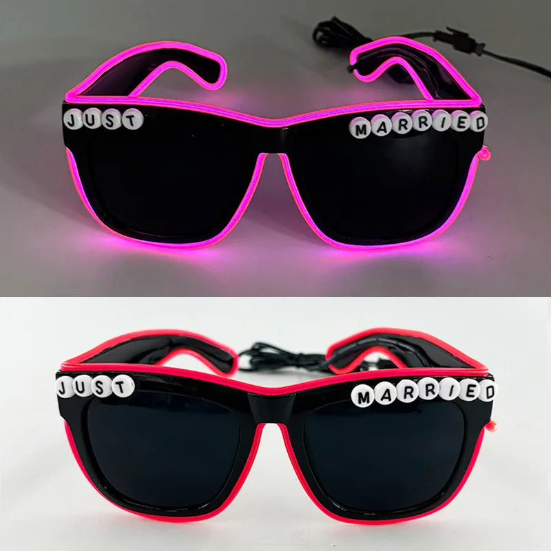 Rave Bar Glowing Glasses With Light Neon Party Decor LED Sunglasses For Men Women Birthday Luminous Glasses Festival Supplies