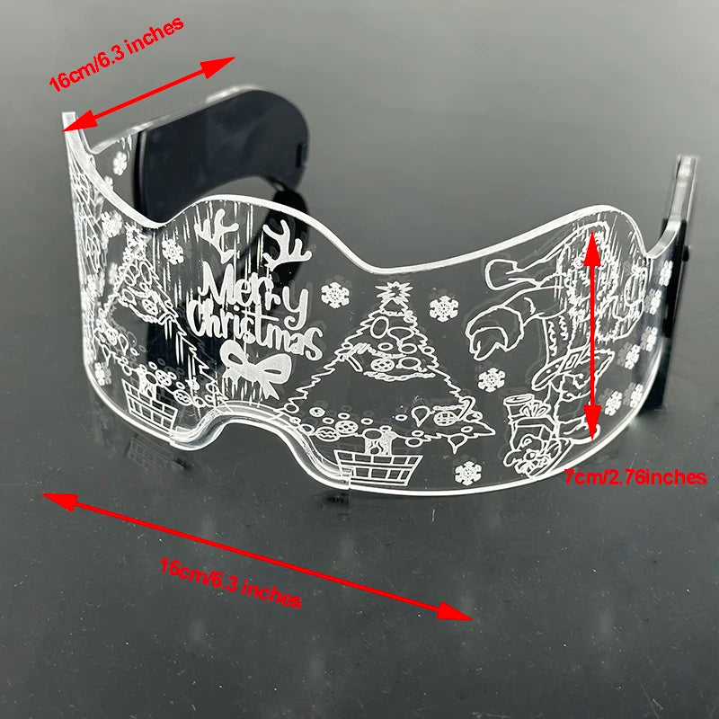 Hot LED Luminous Glasses Neon Light Up Visor Eyeglasses Bar Party Glasses For Halloween Christmas Festival Glow Party Decoration