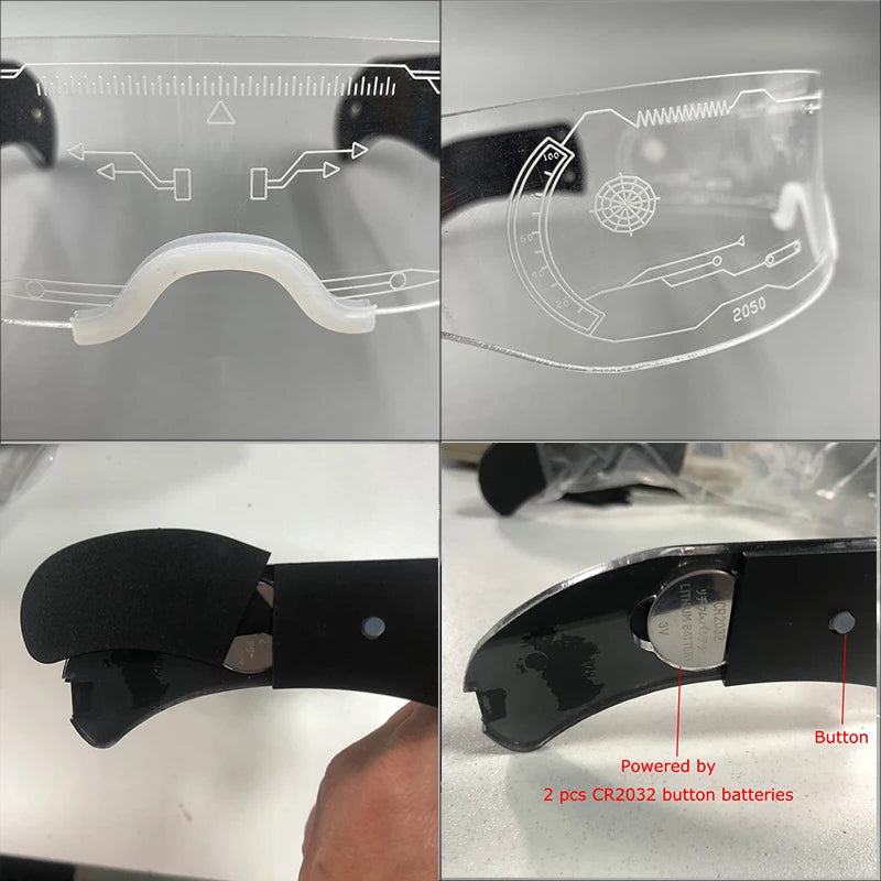 Hot LED Luminous Glasses Neon Light Up Visor Eyeglasses Bar Party Glasses For Halloween Christmas Festival Glow Party Decoration