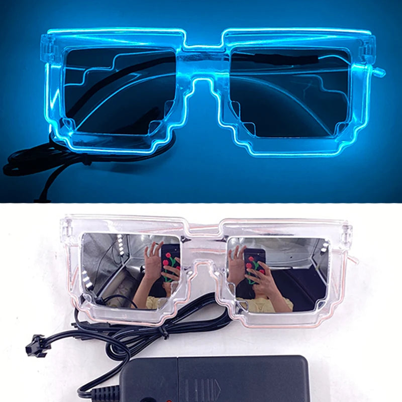 Rave Bar Glowing Glasses With Light Neon Party Decor LED Sunglasses For Men Women Birthday Luminous Glasses Festival Supplies