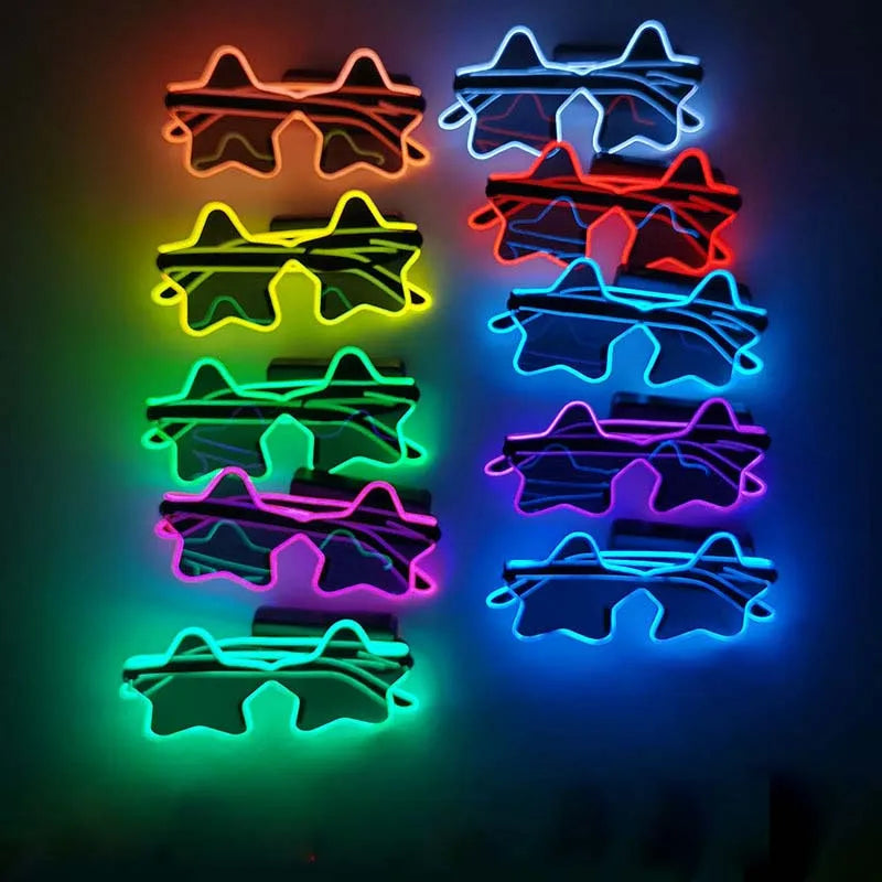 Led Glowing Glasses Star Light Up Glasses Glow In The Dark Party Supplies Birthday Wedding Bar Disco Atmosphere Props