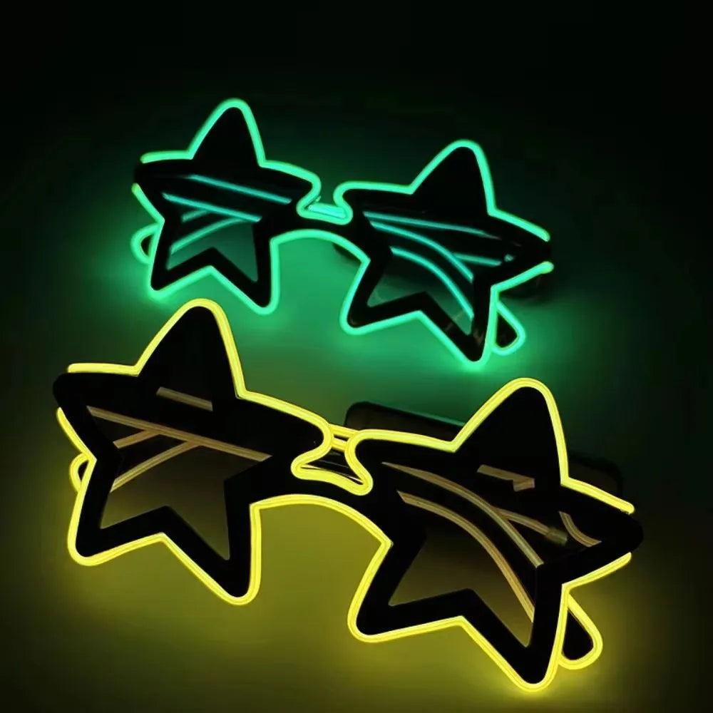 Led Glowing Glasses Star Light Up Glasses Glow In The Dark Party Supplies Birthday Wedding Bar Disco Atmosphere Props