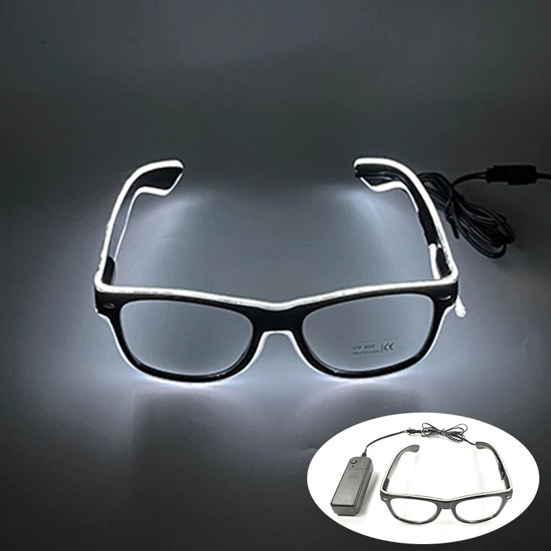 Rave Bar Glowing Glasses With Light Neon Party Decor LED Sunglasses For Men Women Birthday Luminous Glasses Festival Supplies