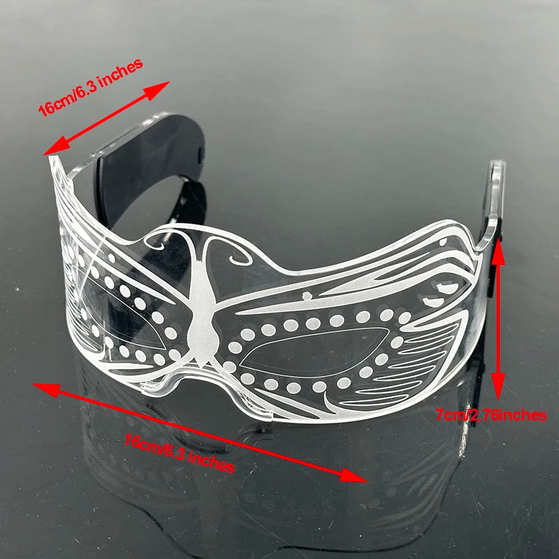 Hot LED Luminous Glasses Neon Light Up Visor Eyeglasses Bar Party Glasses For Halloween Christmas Festival Glow Party Decoration