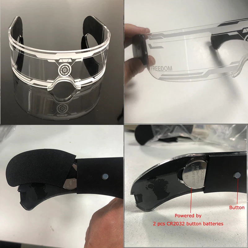 Hot LED Luminous Glasses Neon Light Up Visor Eyeglasses Bar Party Glasses For Halloween Christmas Festival Glow Party Decoration