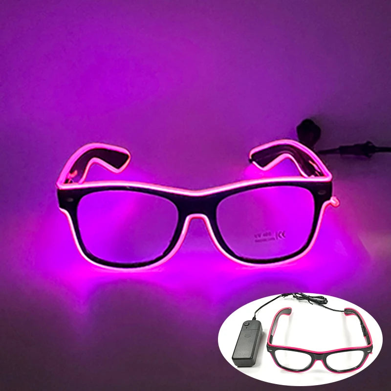 Rave Bar Glowing Glasses With Light Neon Party Decor LED Sunglasses For Men Women Birthday Luminous Glasses Festival Supplies