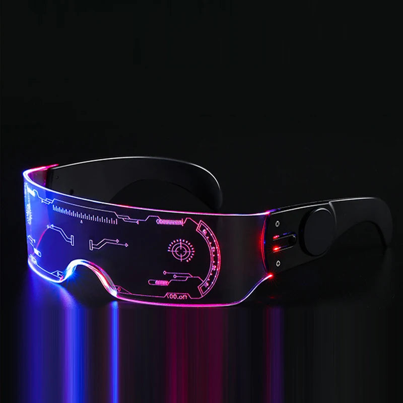 Hot LED Luminous Glasses Neon Light Up Visor Eyeglasses Bar Party Glasses For Halloween Christmas Festival Glow Party Decoration