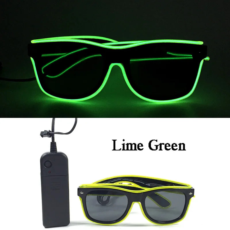 Rave Bar Glowing Glasses With Light Neon Party Decor LED Sunglasses For Men Women Birthday Luminous Glasses Festival Supplies