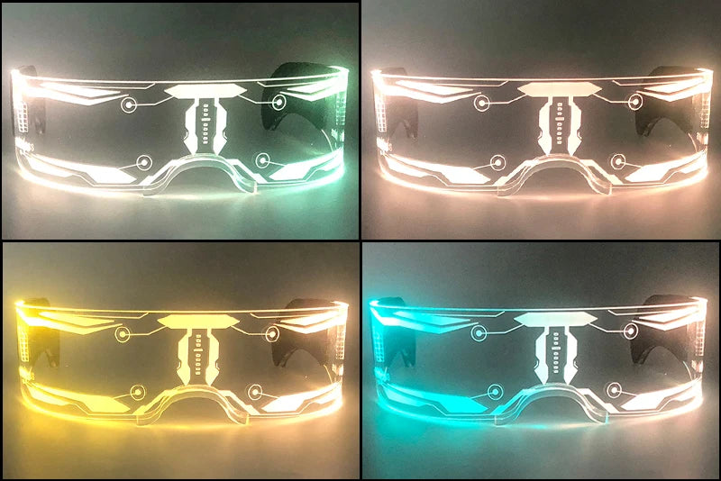 Hot LED Luminous Glasses Neon Light Up Visor Eyeglasses Bar Party Glasses For Halloween Christmas Festival Glow Party Decoration