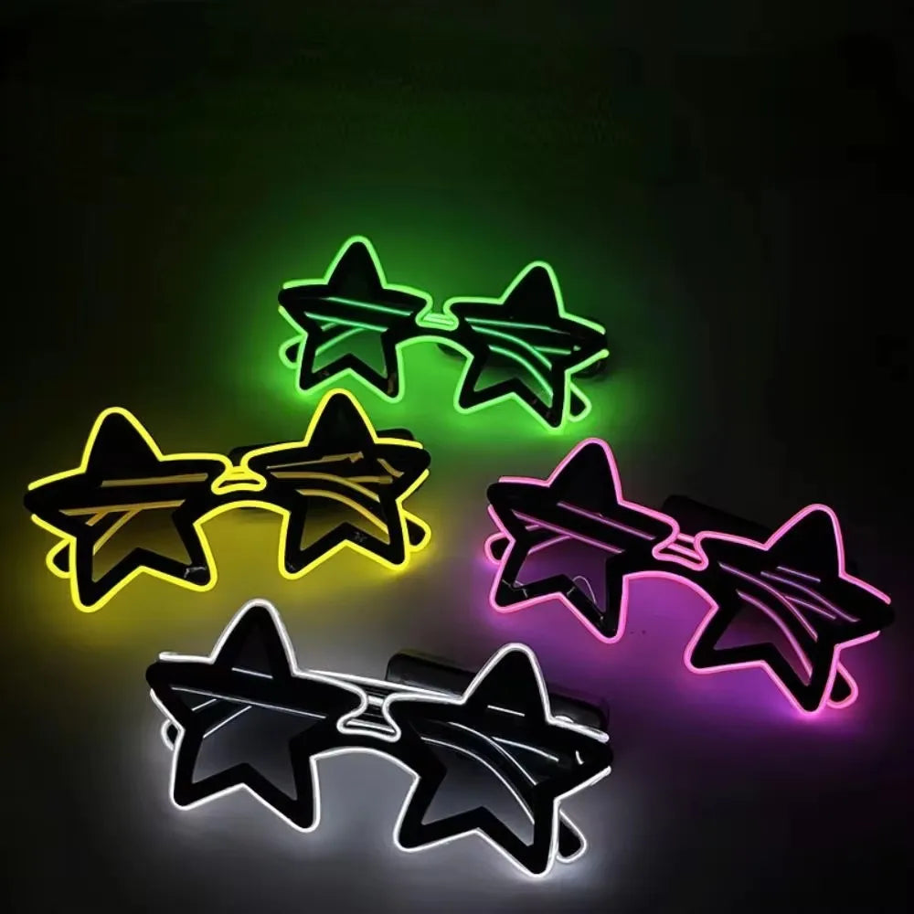 Led Glowing Glasses Star Light Up Glasses Glow In The Dark Party Supplies Birthday Wedding Bar Disco Atmosphere Props