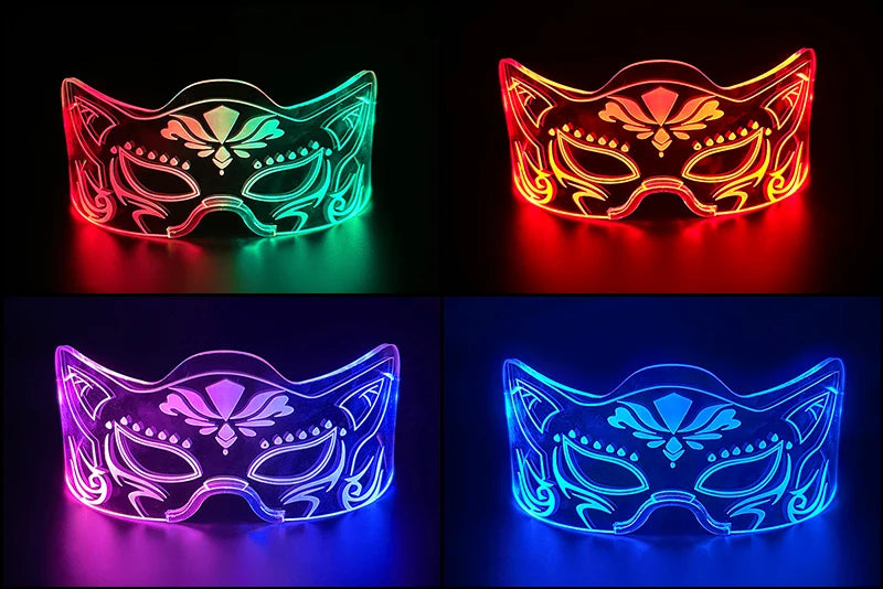 Hot LED Luminous Glasses Neon Light Up Visor Eyeglasses Bar Party Glasses For Halloween Christmas Festival Glow Party Decoration