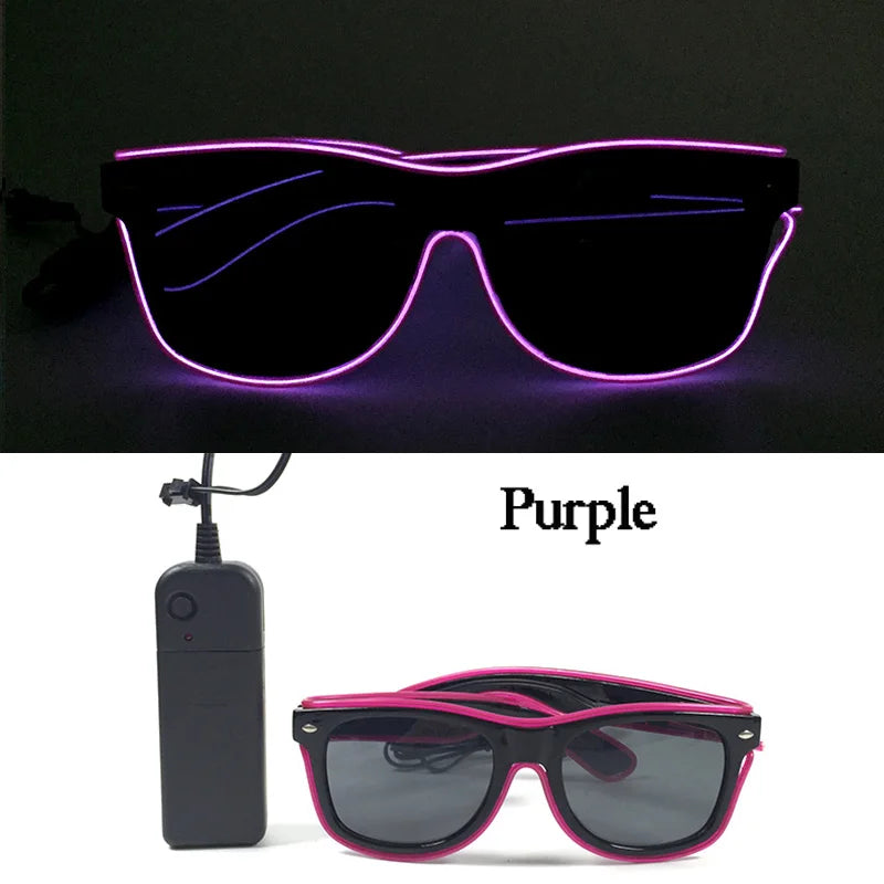 Rave Bar Glowing Glasses With Light Neon Party Decor LED Sunglasses For Men Women Birthday Luminous Glasses Festival Supplies