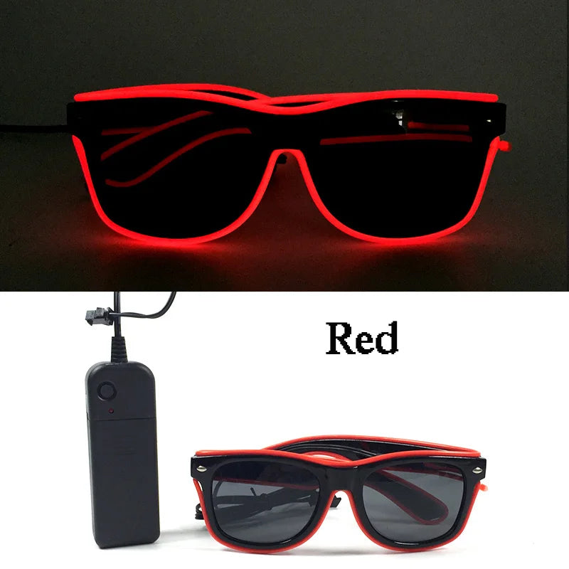 Rave Bar Glowing Glasses With Light Neon Party Decor LED Sunglasses For Men Women Birthday Luminous Glasses Festival Supplies