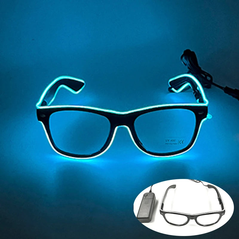 Rave Bar Glowing Glasses With Light Neon Party Decor LED Sunglasses For Men Women Birthday Luminous Glasses Festival Supplies