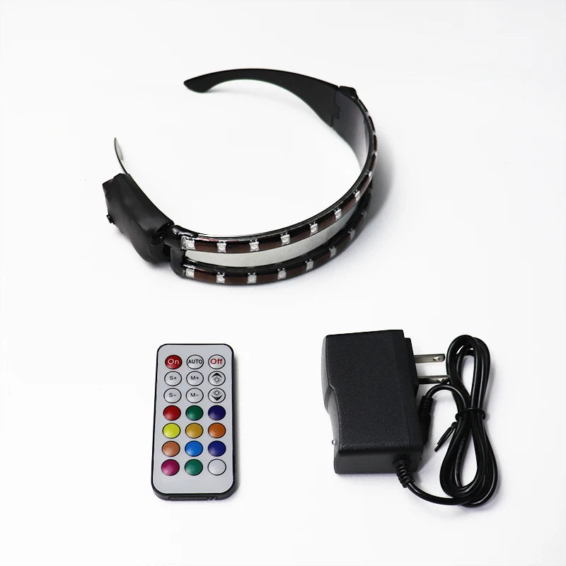 LED Gloves Glowing Glasses Light Up Glasses Rave Costume Decor DJ Dance Performances Luminous Props Halloween Decorati