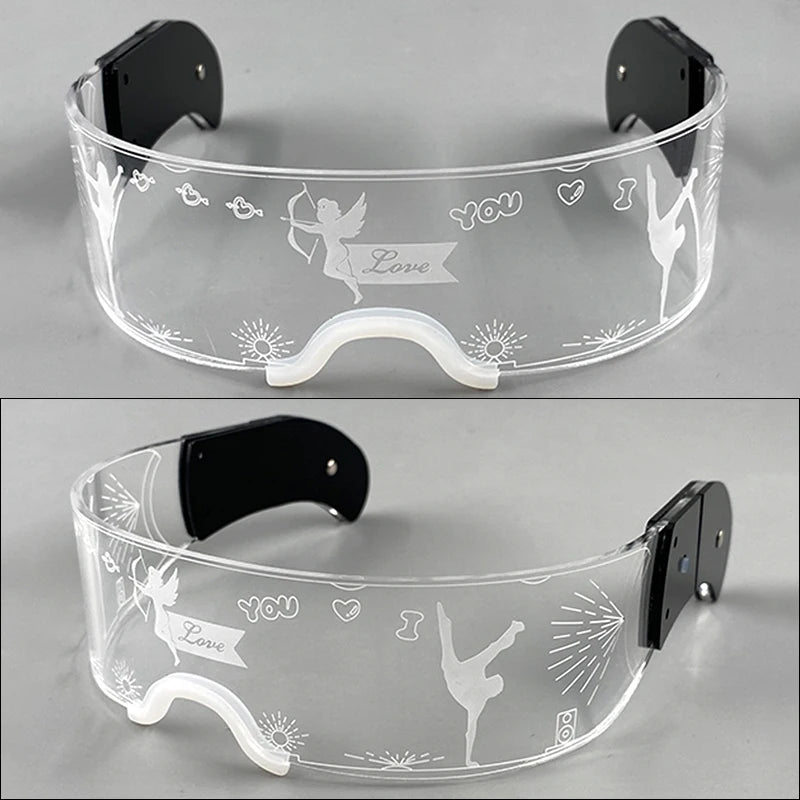 Hot LED Luminous Glasses Neon Light Up Visor Eyeglasses Bar Party Glasses For Halloween Christmas Festival Glow Party Decoration