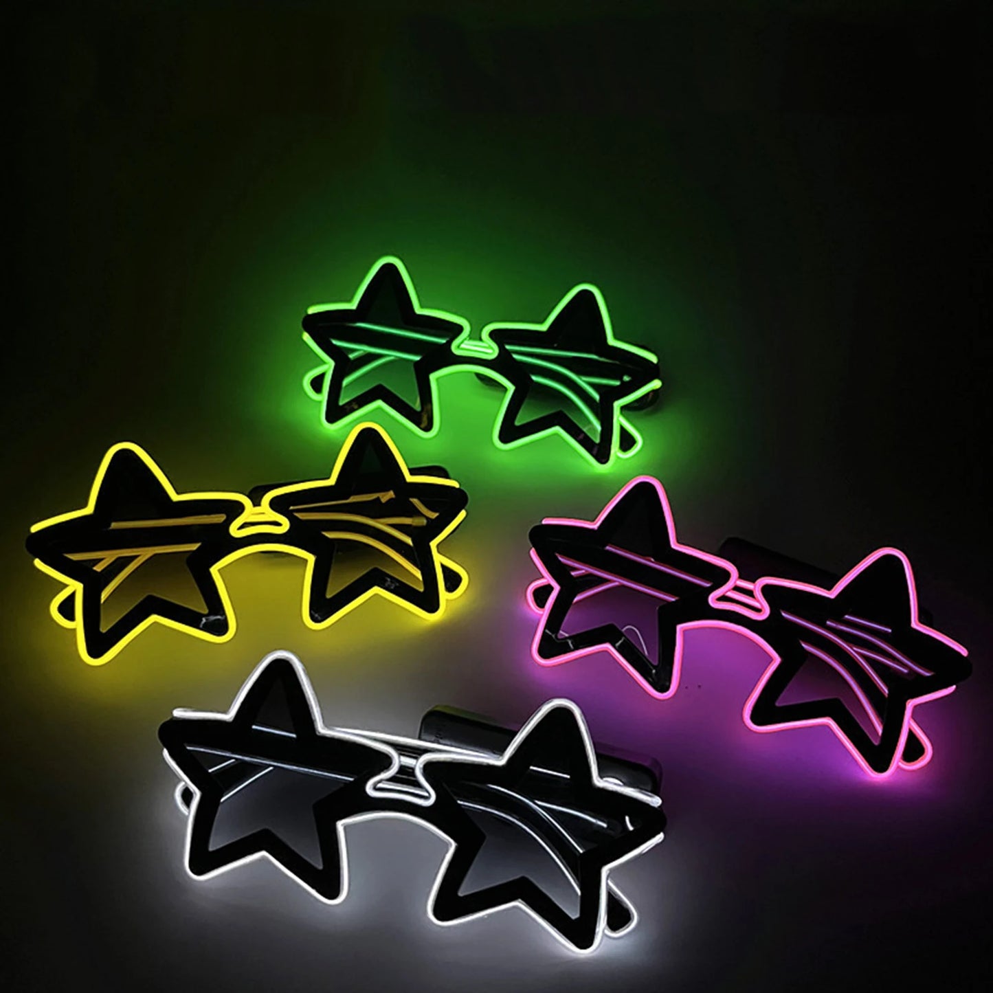 Led Glowing Glasses Star Light Up Glasses Glow In The Dark Party Supplies Birthday Wedding Bar Disco Atmosphere Props