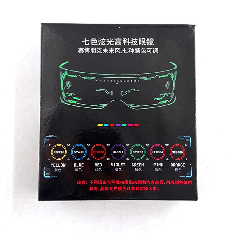 Hot LED Luminous Glasses Neon Light Up Visor Eyeglasses Bar Party Glasses For Halloween Christmas Festival Glow Party Decoration