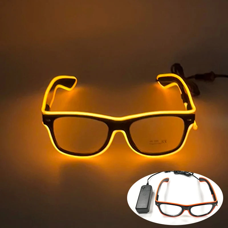 Rave Bar Glowing Glasses With Light Neon Party Decor LED Sunglasses For Men Women Birthday Luminous Glasses Festival Supplies
