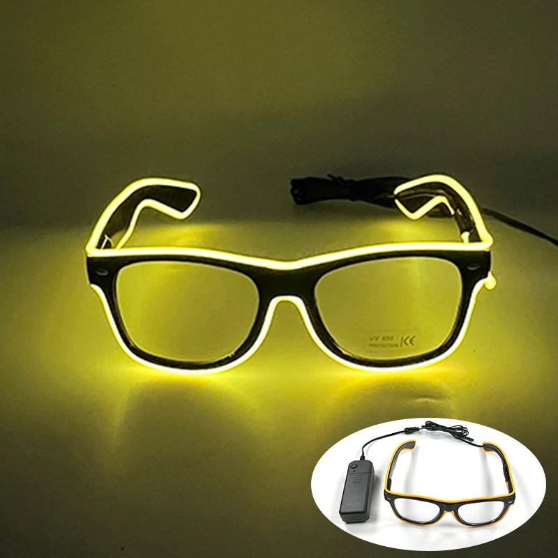 Rave Bar Glowing Glasses With Light Neon Party Decor LED Sunglasses For Men Women Birthday Luminous Glasses Festival Supplies