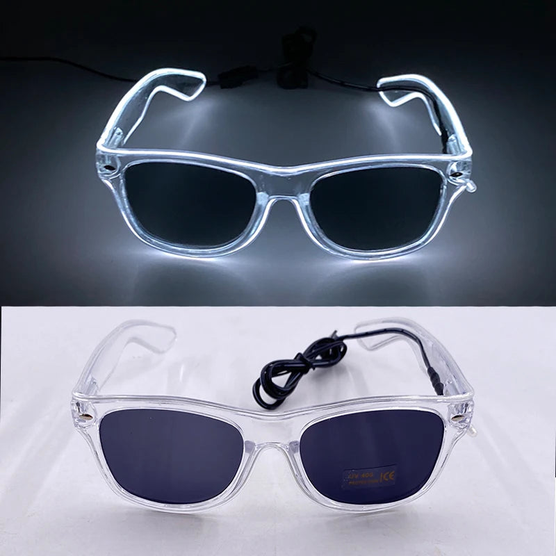Rave Bar Glowing Glasses With Light Neon Party Decor LED Sunglasses For Men Women Birthday Luminous Glasses Festival Supplies