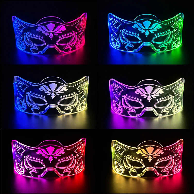Hot LED Luminous Glasses Neon Light Up Visor Eyeglasses Bar Party Glasses For Halloween Christmas Festival Glow Party Decoration