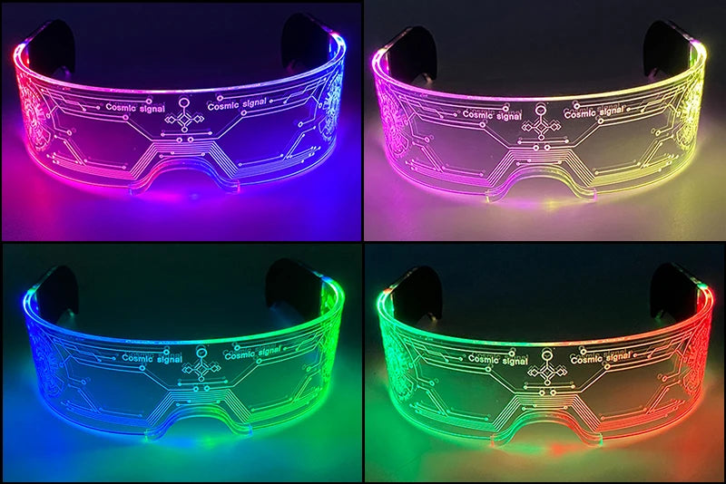 Hot LED Luminous Glasses Neon Light Up Visor Eyeglasses Bar Party Glasses For Halloween Christmas Festival Glow Party Decoration
