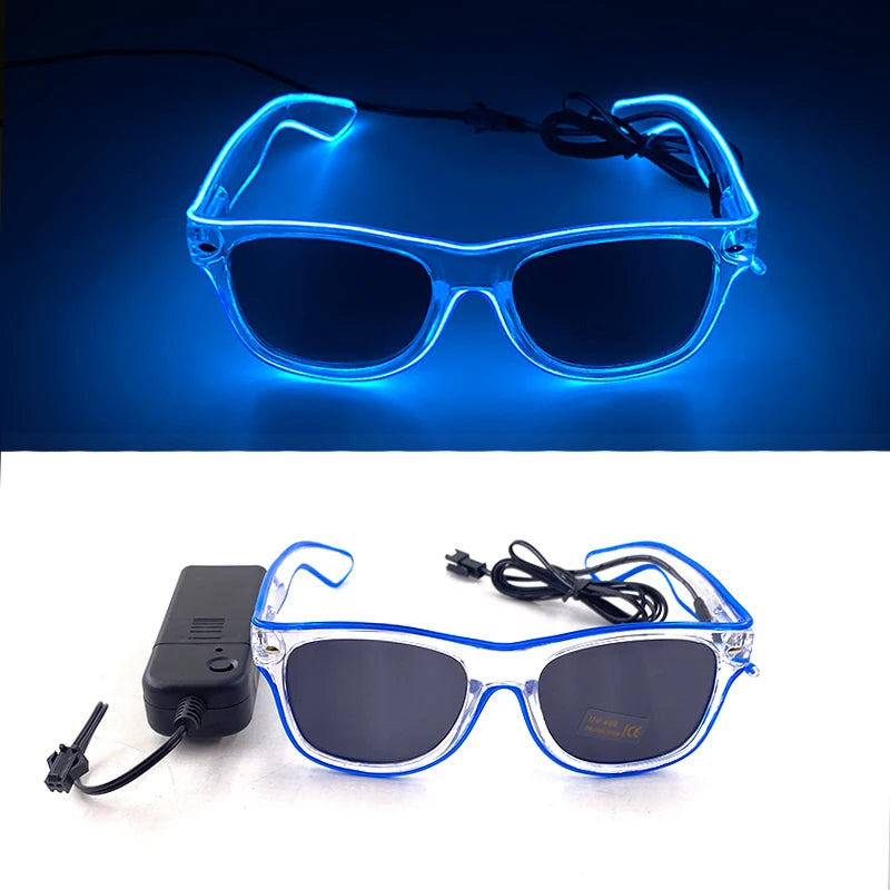 Rave Bar Glowing Glasses With Light Neon Party Decor LED Sunglasses For Men Women Birthday Luminous Glasses Festival Supplies
