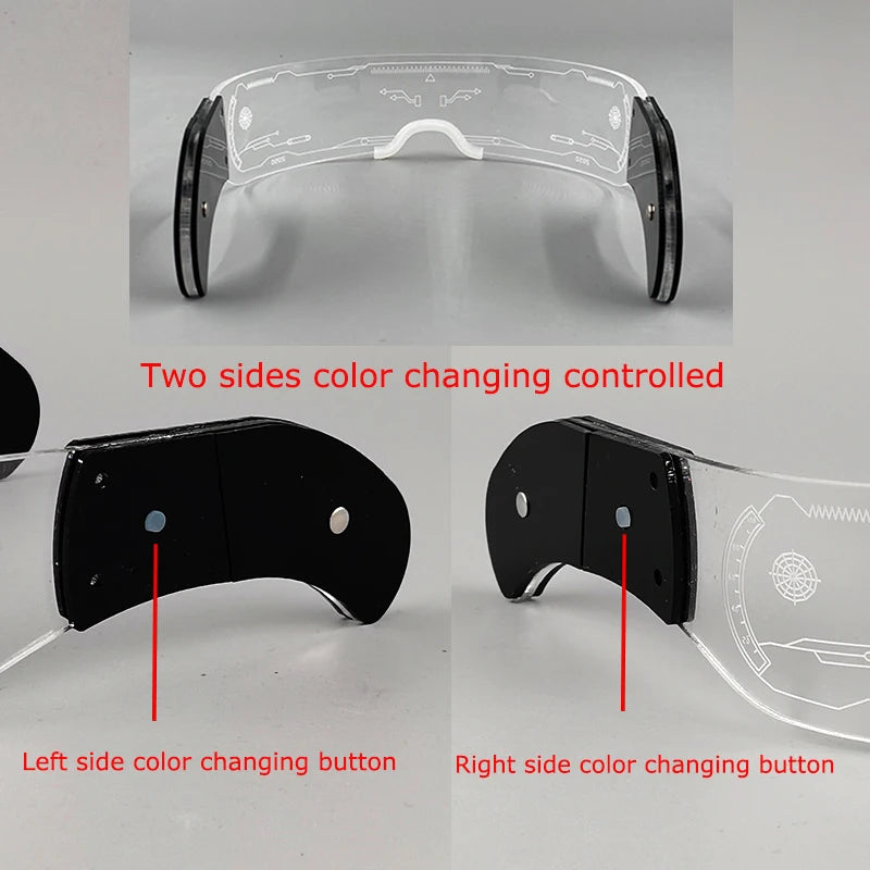 Hot LED Luminous Glasses Neon Light Up Visor Eyeglasses Bar Party Glasses For Halloween Christmas Festival Glow Party Decoration