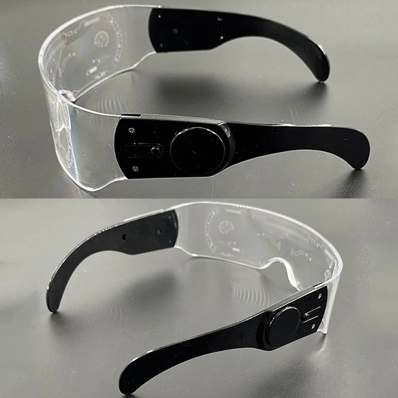 Hot LED Luminous Glasses Neon Light Up Visor Eyeglasses Bar Party Glasses For Halloween Christmas Festival Glow Party Decoration