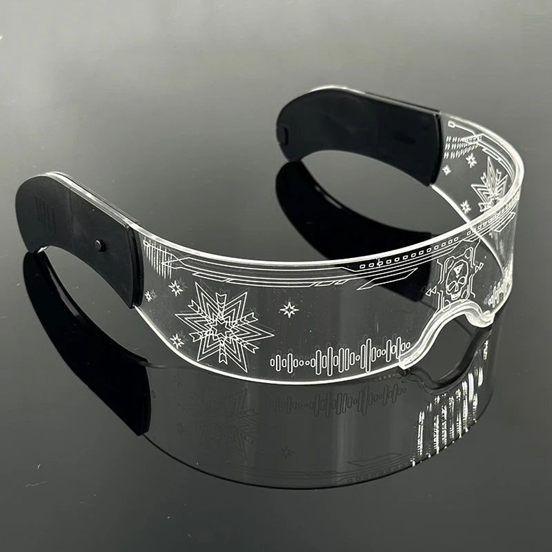 Hot LED Luminous Glasses Neon Light Up Visor Eyeglasses Bar Party Glasses For Halloween Christmas Festival Glow Party Decoration