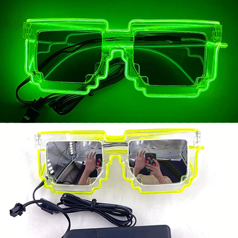 Rave Bar Glowing Glasses With Light Neon Party Decor LED Sunglasses For Men Women Birthday Luminous Glasses Festival Supplies