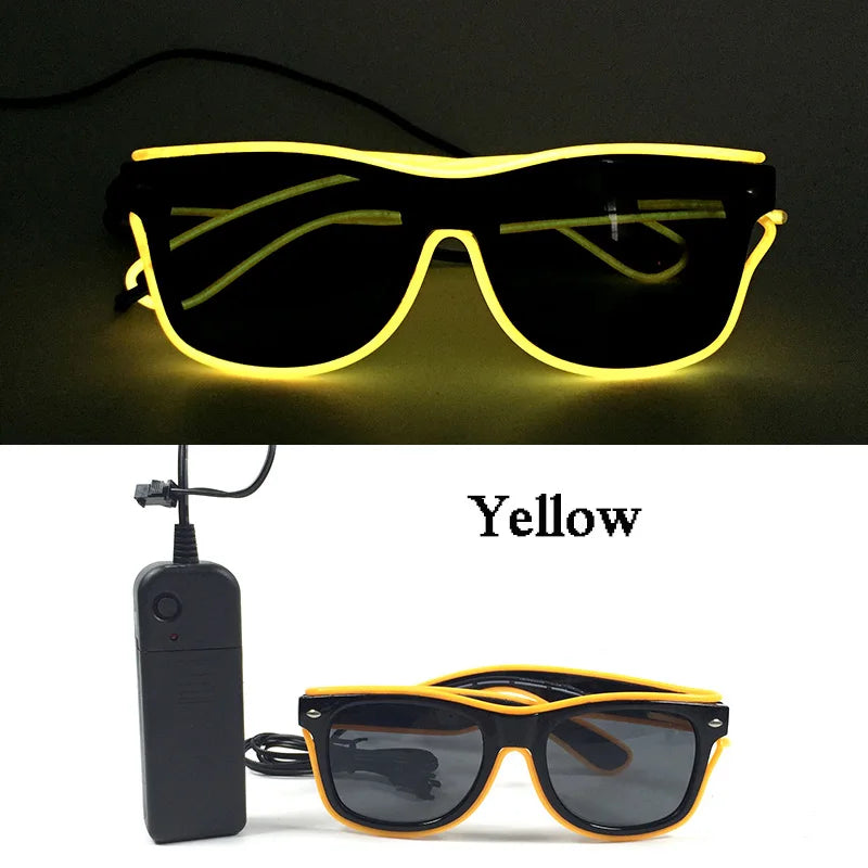 Rave Bar Glowing Glasses With Light Neon Party Decor LED Sunglasses For Men Women Birthday Luminous Glasses Festival Supplies