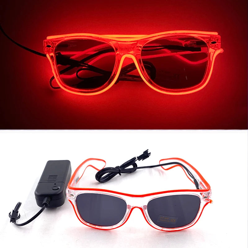Rave Bar Glowing Glasses With Light Neon Party Decor LED Sunglasses For Men Women Birthday Luminous Glasses Festival Supplies