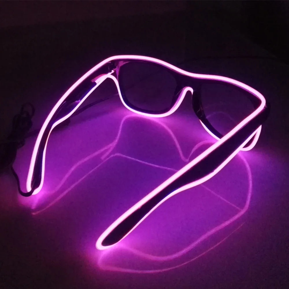 Rave Bar Glowing Glasses With Light Neon Party Decor LED Sunglasses For Men Women Birthday Luminous Glasses Festival Supplies